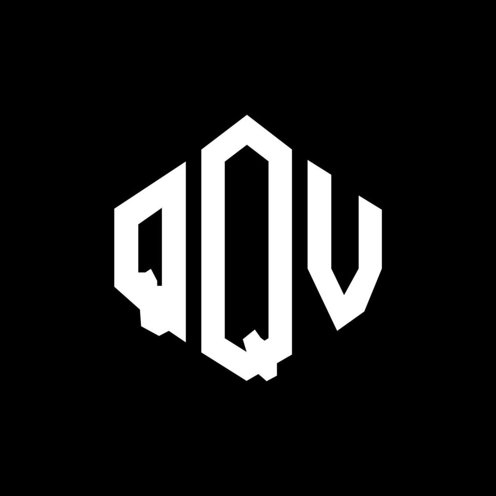 QQV letter logo design with polygon shape. QQV polygon and cube shape logo design. QQV hexagon vector logo template white and black colors. QQV monogram, business and real estate logo.