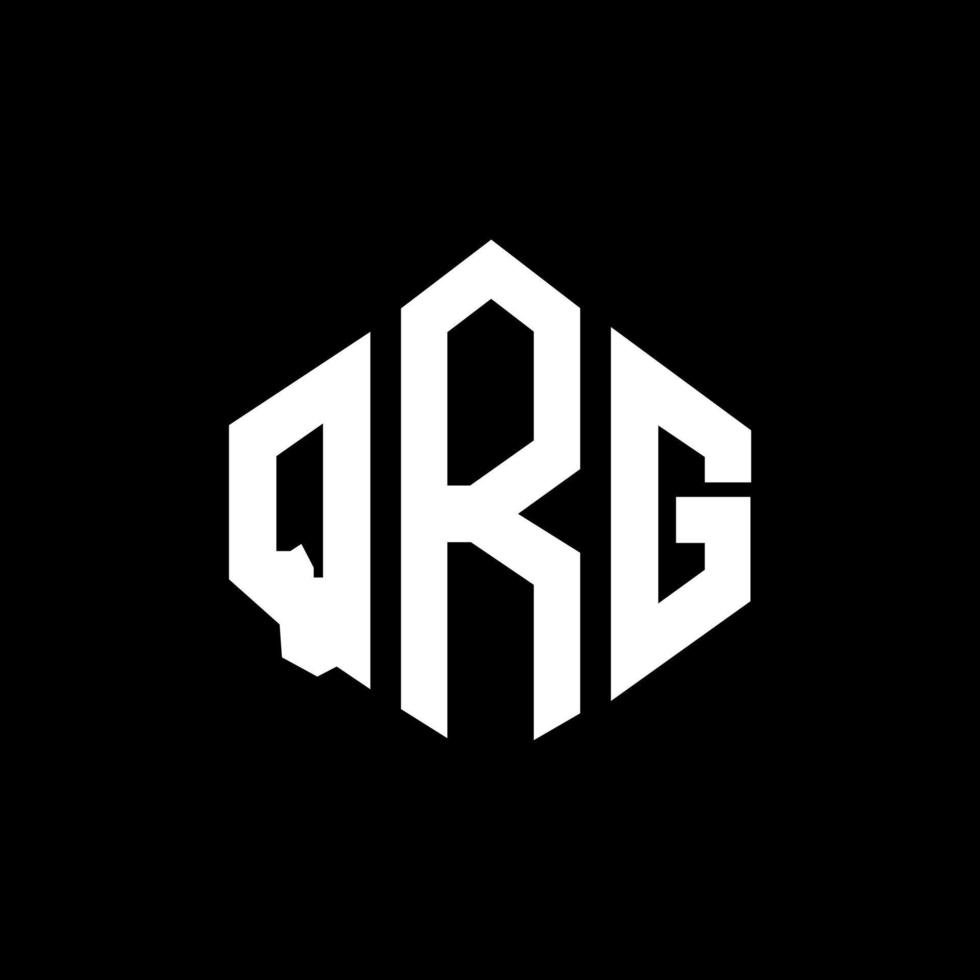 QRG letter logo design with polygon shape. QRG polygon and cube shape logo design. QRG hexagon vector logo template white and black colors. QRG monogram, business and real estate logo.