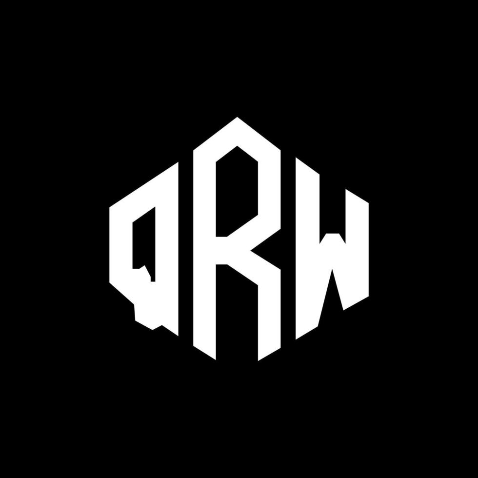 diseño de logotipo de letra qrw con forma de polígono. qrw polígono y diseño de logotipo en forma de cubo. qrw hexágono vector logo plantilla colores blanco y negro. monograma qrw, logotipo comercial e inmobiliario.