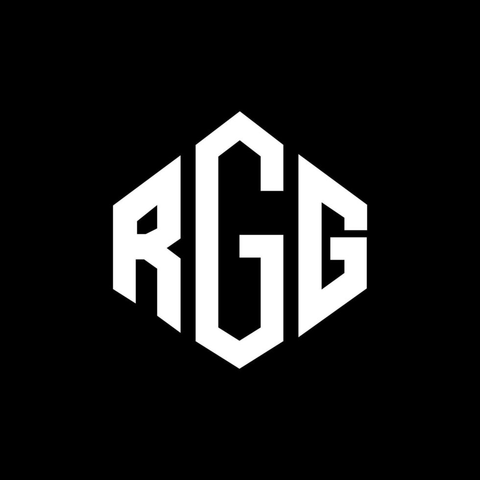 RGG letter logo design with polygon shape. RGG polygon and cube shape logo design. RGG hexagon vector logo template white and black colors. RGG monogram, business and real estate logo.