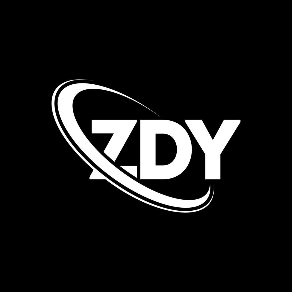 ZDY logo. ZDY letter. ZDY letter logo design. Initials ZDY logo linked with circle and uppercase monogram logo. ZDY typography for technology, business and real estate brand. vector