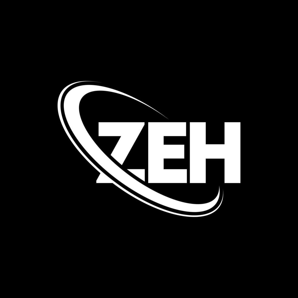 logotipo de ze. letra ze. diseño del logotipo de la letra zeh. logotipo de las iniciales zeh vinculado con el círculo y el logotipo del monograma en mayúsculas. tipografía zeh para tecnología, negocios y marca inmobiliaria. vector