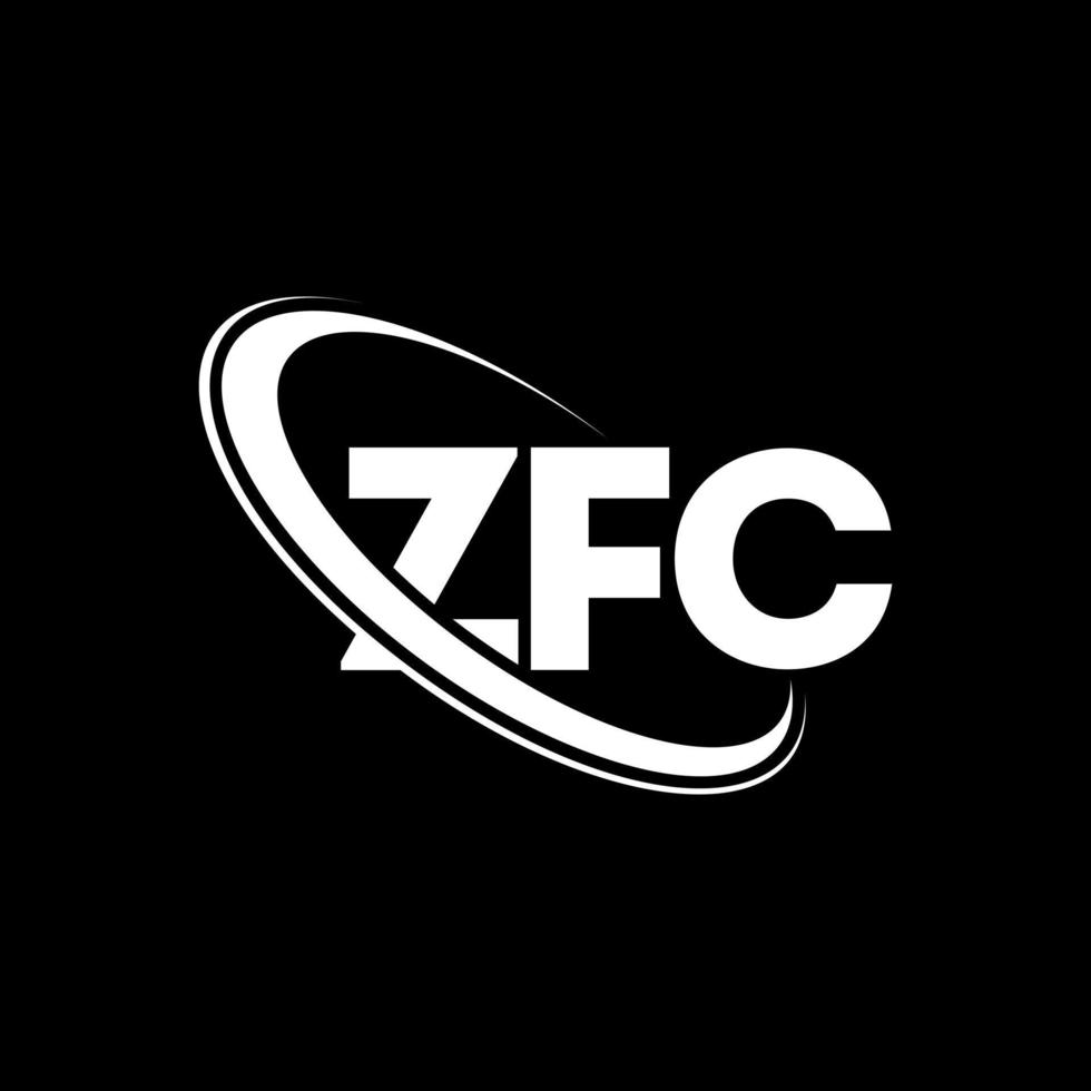 logotipo de zfc. letra zfc. diseño del logotipo de la letra zfc. logotipo de las iniciales zfc vinculado con un círculo y un logotipo de monograma en mayúsculas. tipografía zfc para tecnología, negocios y marca inmobiliaria. vector