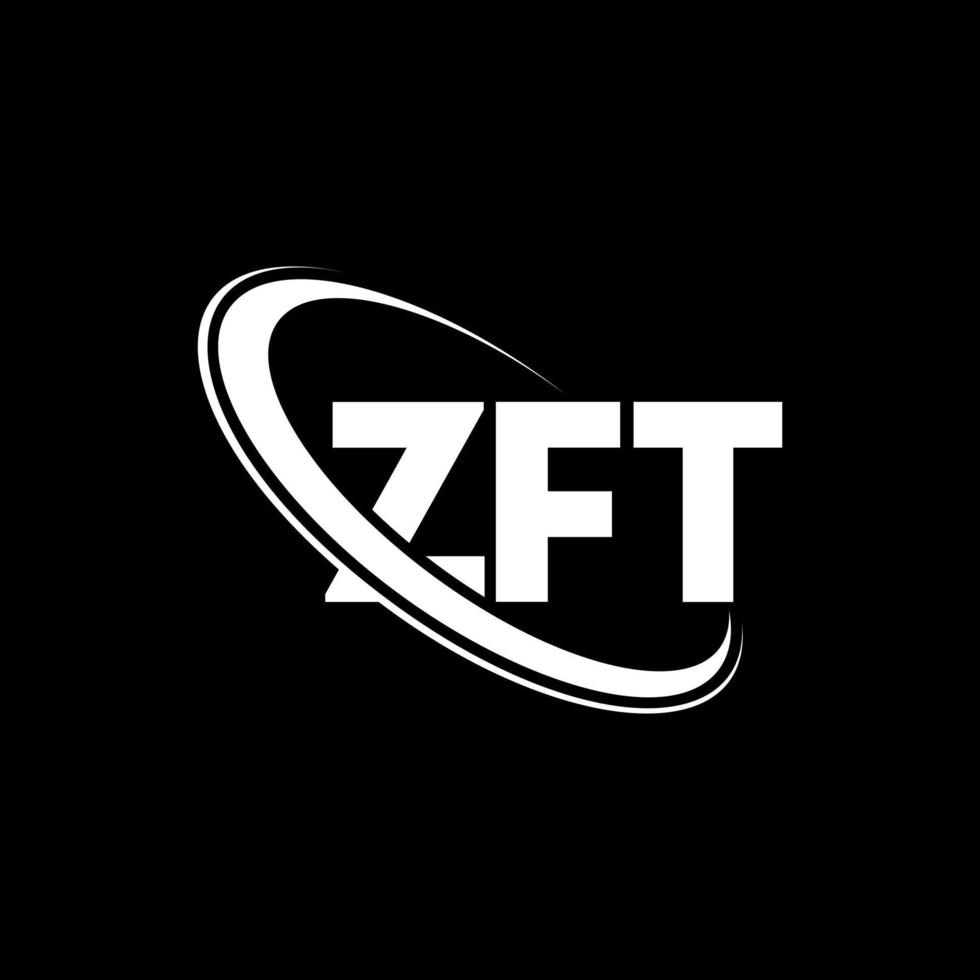 ZFT logo. ZFT letter. ZFT letter logo design. Initials ZFT logo linked with circle and uppercase monogram logo. ZFT typography for technology, business and real estate brand. vector
