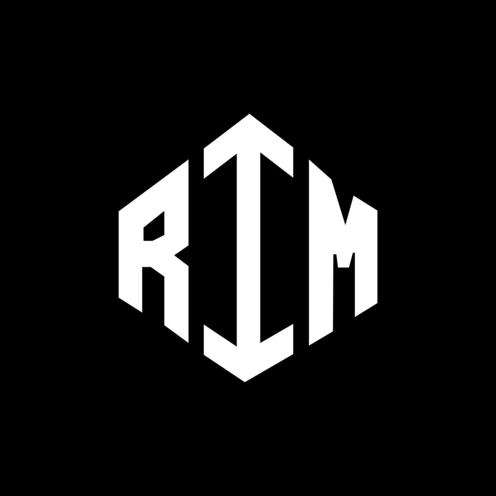 RIM letter logo design with polygon shape. RIM polygon and cube shape logo design. RIM hexagon vector logo template white and black colors. RIM monogram, business and real estate logo.