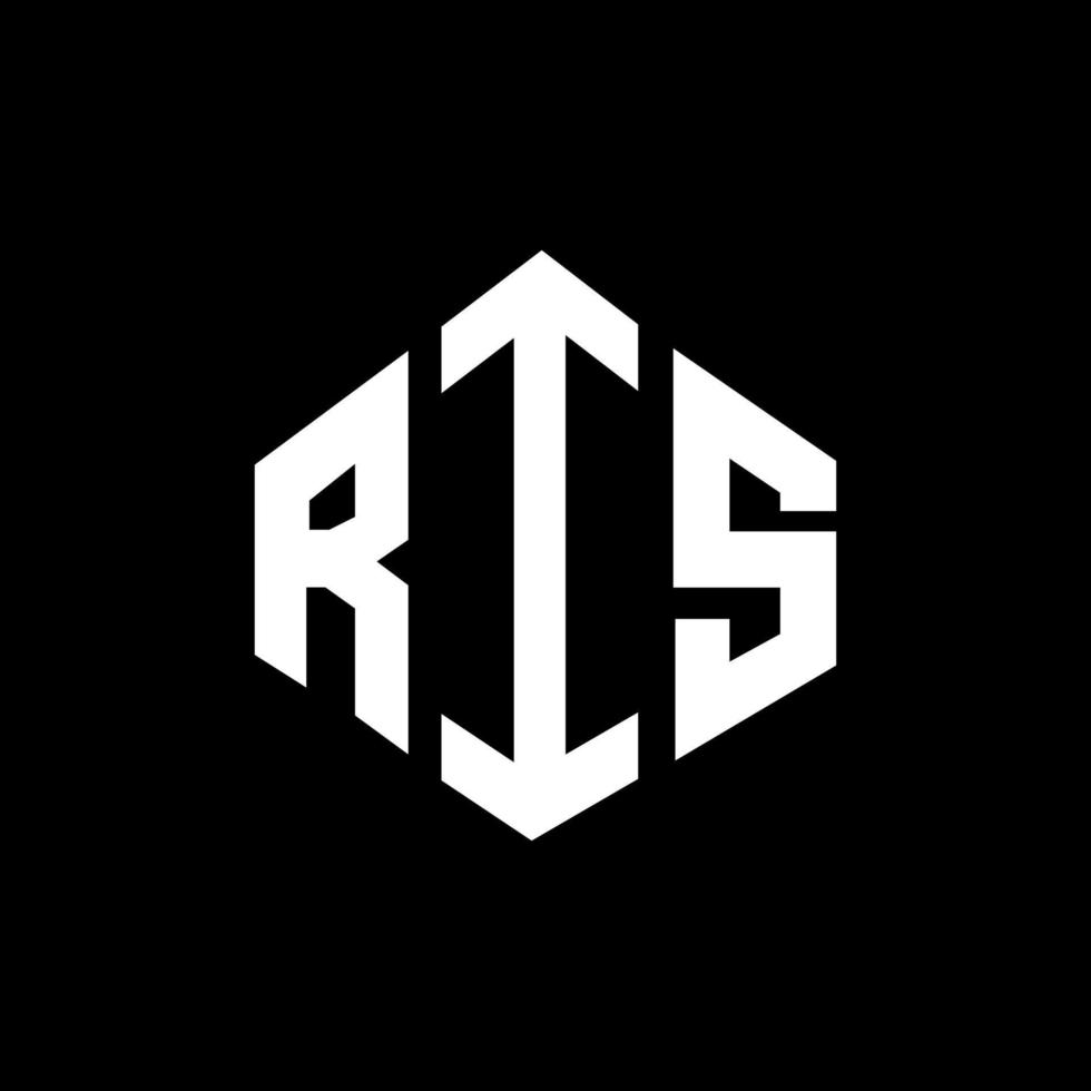 RIS letter logo design with polygon shape. RIS polygon and cube shape logo design. RIS hexagon vector logo template white and black colors. RIS monogram, business and real estate logo.