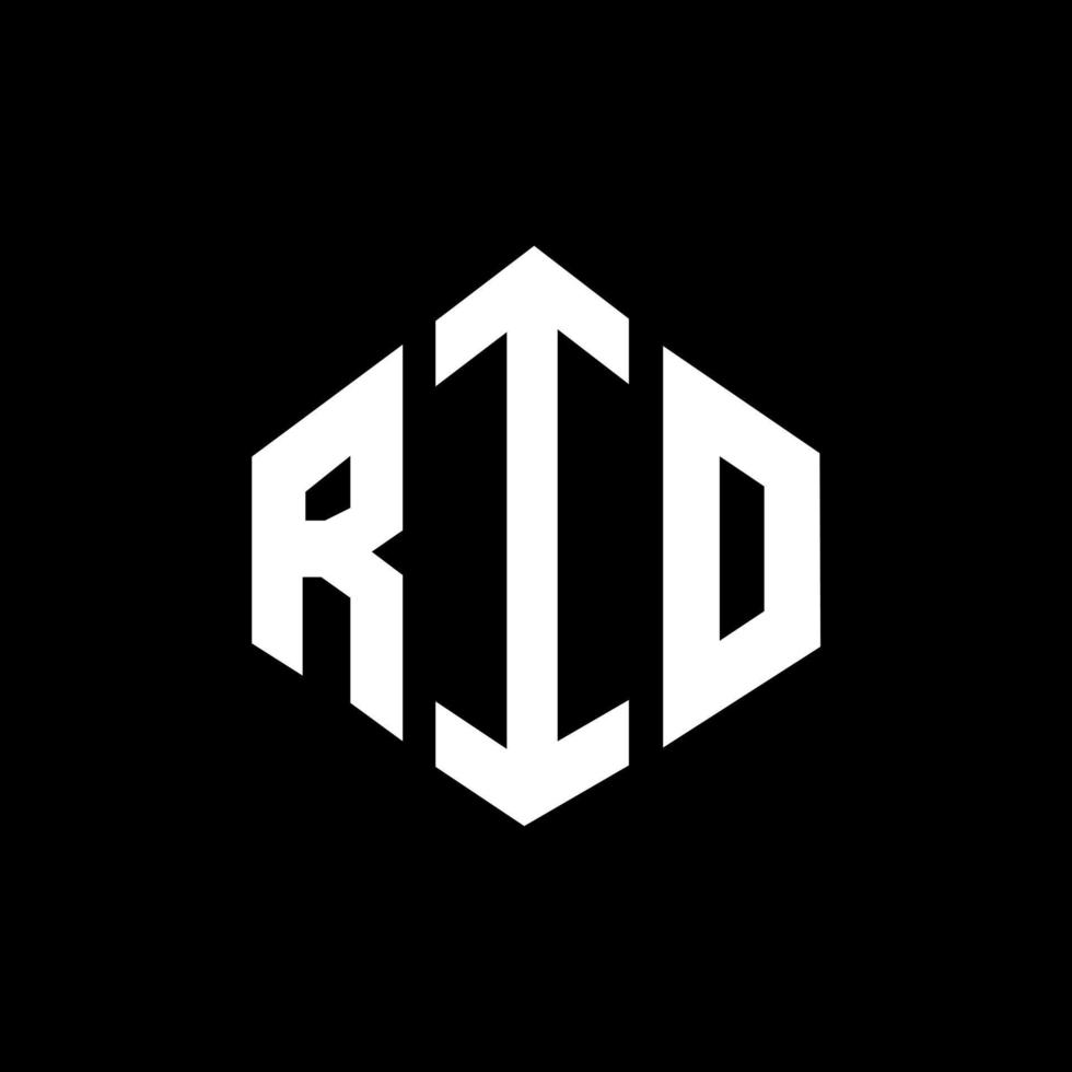 diseño de logotipo de letra de río con forma de polígono. diseño de logotipo en forma de cubo y polígono de río. rio hexagon vector logo plantilla colores blanco y negro. monograma de río, logotipo comercial e inmobiliario.