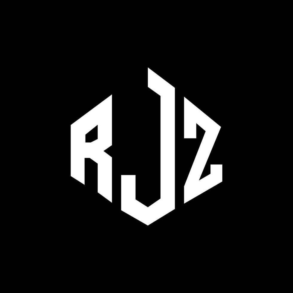 RJZ letter logo design with polygon shape. RJZ polygon and cube shape logo design. RJZ hexagon vector logo template white and black colors. RJZ monogram, business and real estate logo.