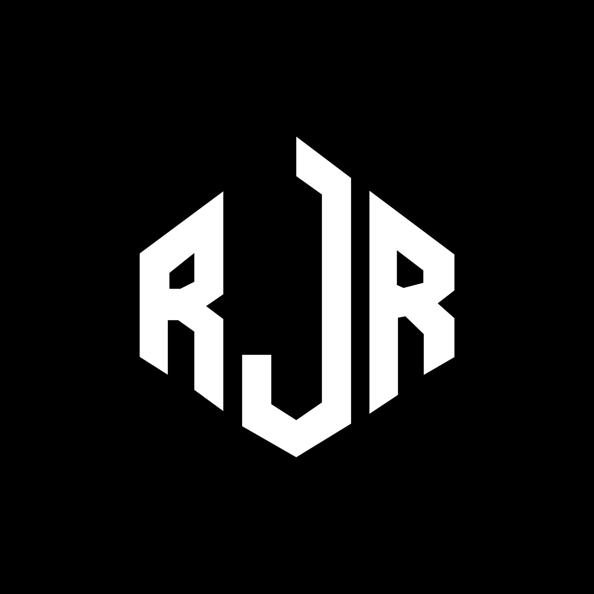 RJR letter logo design with polygon shape. RJR polygon and cube shape