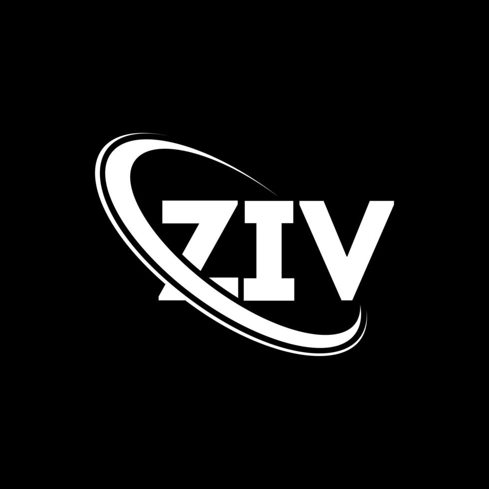 logotipo de ziv. carta ziv. diseño del logotipo de la letra ziv. logotipo de iniciales ziv vinculado con círculo y logotipo de monograma en mayúsculas. tipografía ziv para tecnología, negocios y marca inmobiliaria. vector