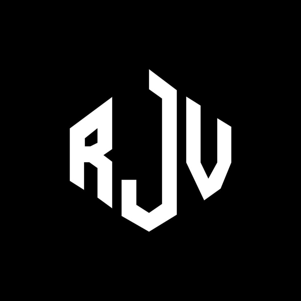 diseño de logotipo de letra rjv con forma de polígono. diseño de logotipo de forma de cubo y polígono rjv. rjv hexágono vector logo plantilla colores blanco y negro. monograma rjv, logotipo empresarial y inmobiliario.