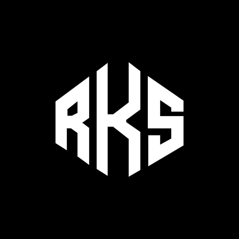 RKS letter logo design with polygon shape. RKS polygon and cube shape logo design. RKS hexagon vector logo template white and black colors. RKS monogram, business and real estate logo.