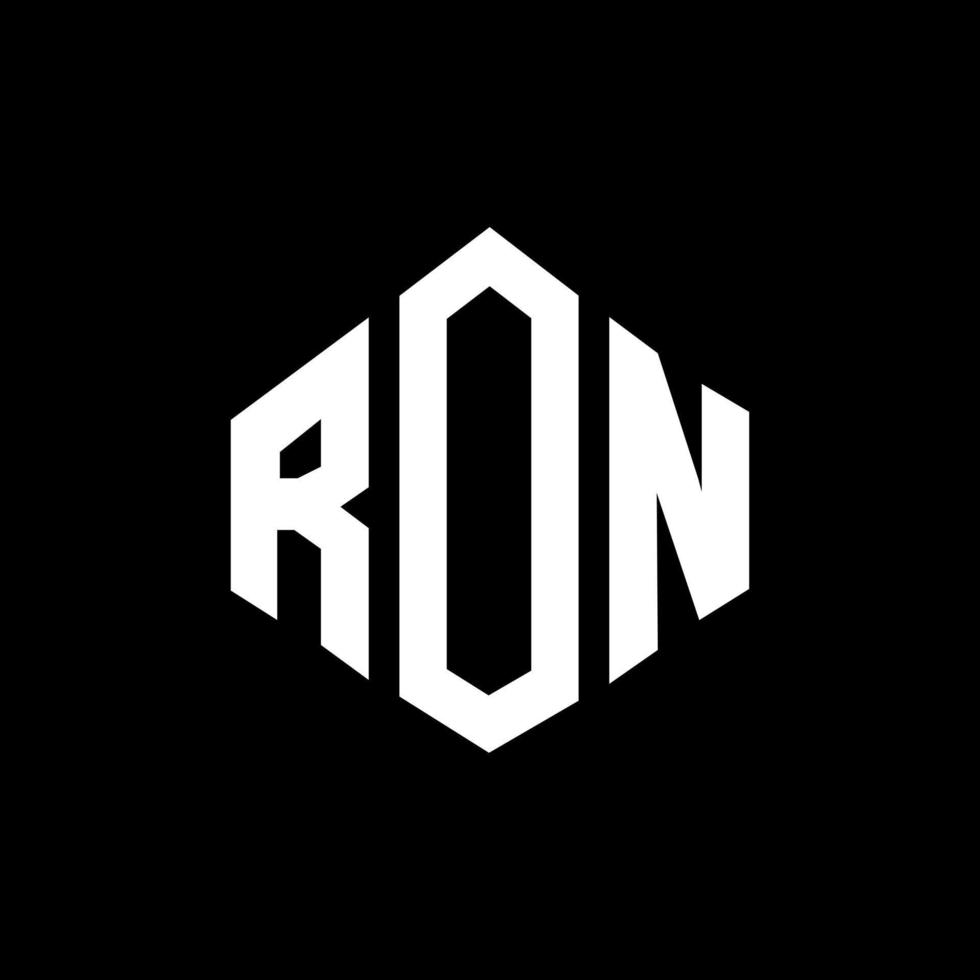 diseño de logotipo de letra ron con forma de polígono. diseño de logotipo en forma de cubo y polígono de ron. ron hexágono vector logo plantilla colores blanco y negro. monograma de ron, logotipo empresarial y inmobiliario.