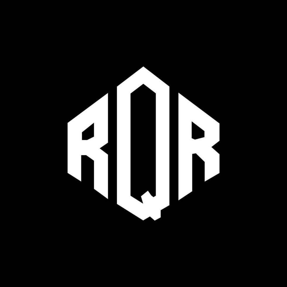 RQR letter logo design with polygon shape. RQR polygon and cube shape logo design. RQR hexagon vector logo template white and black colors. RQR monogram, business and real estate logo.