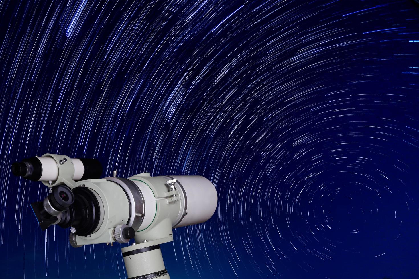 Beautiful star trail image during the night photo