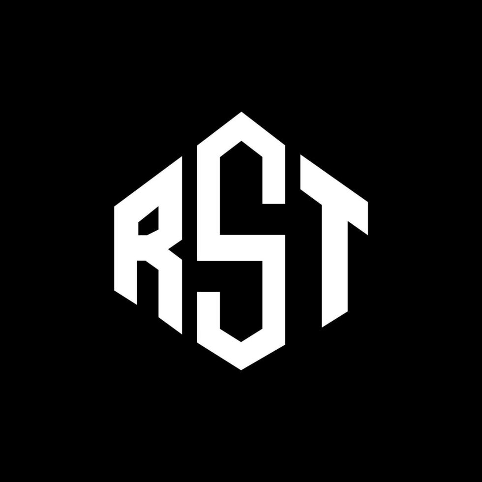 RST letter logo design with polygon shape. RST polygon and cube shape logo design. RST hexagon vector logo template white and black colors. RST monogram, business and real estate logo.