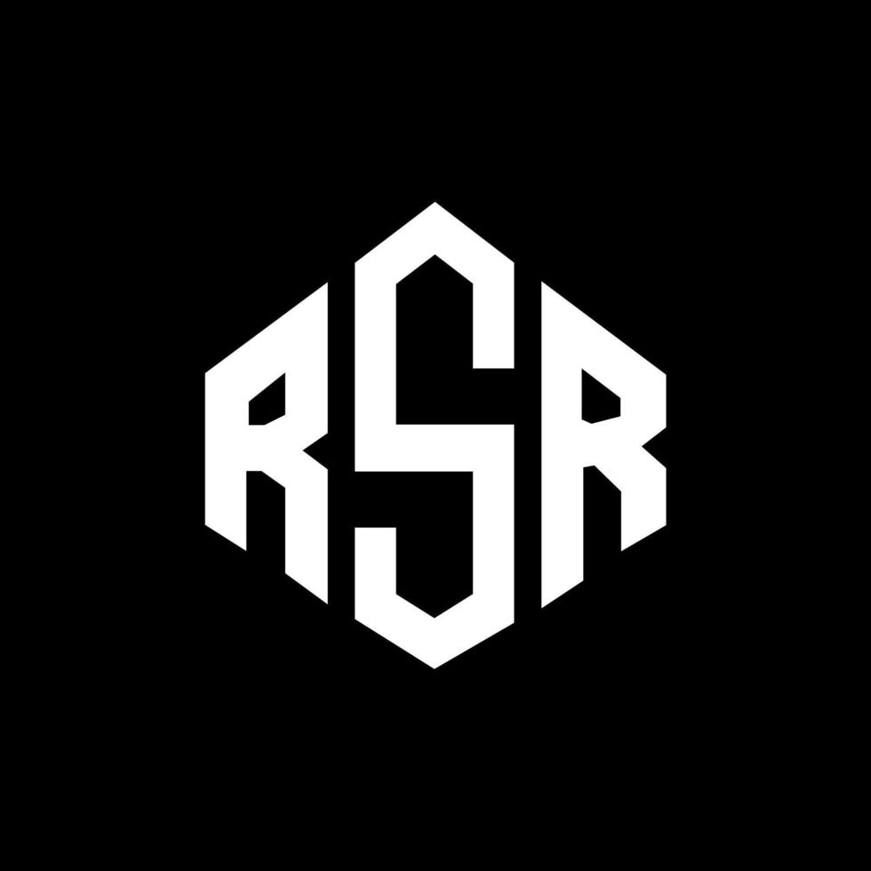 RSR letter logo design with polygon shape. RSR polygon and cube shape logo design. RSR hexagon vector logo template white and black colors. RSR monogram, business and real estate logo.