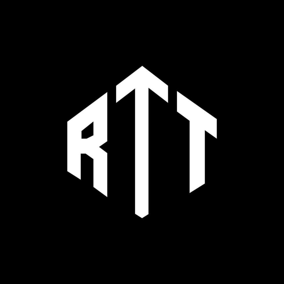 diseño de logotipo de letra rtt con forma de polígono. diseño de logotipo en forma de cubo y polígono rtt. rtt hexágono vector logo plantilla colores blanco y negro. monograma rtt, logotipo empresarial y inmobiliario.