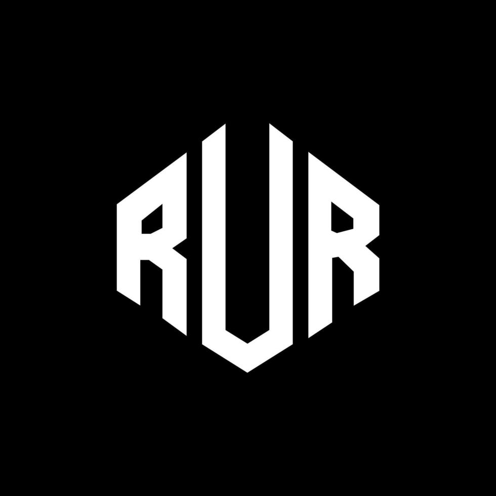 diseño de logotipo de letra rur con forma de polígono. rur polígono y diseño de logotipo en forma de cubo. rur hexágono vector logo plantilla colores blanco y negro. monograma rur, logo de negocios y bienes raíces.