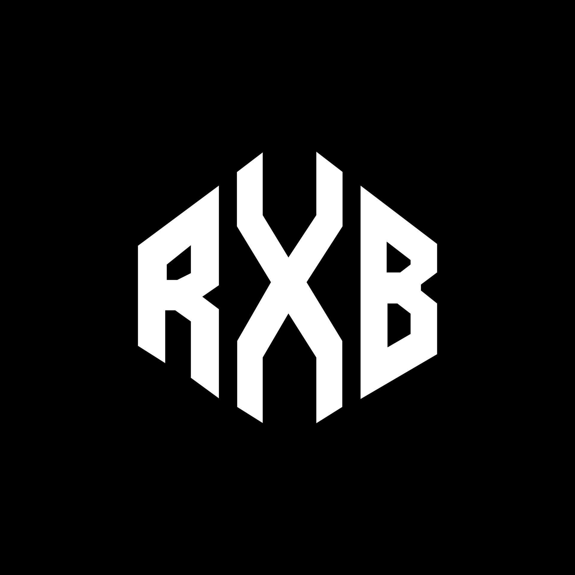 RXB letter logo design with polygon shape. RXB polygon and cube shape