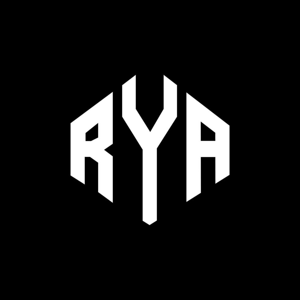 RYA letter logo design with polygon shape. RYA polygon and cube shape logo design. RYA hexagon vector logo template white and black colors. RYA monogram, business and real estate logo.
