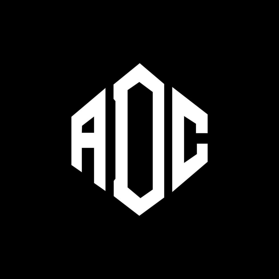 ADC letter logo design with polygon shape. ADC polygon and cube shape logo design. ADC hexagon vector logo template white and black colors. ADC monogram, business and real estate logo.