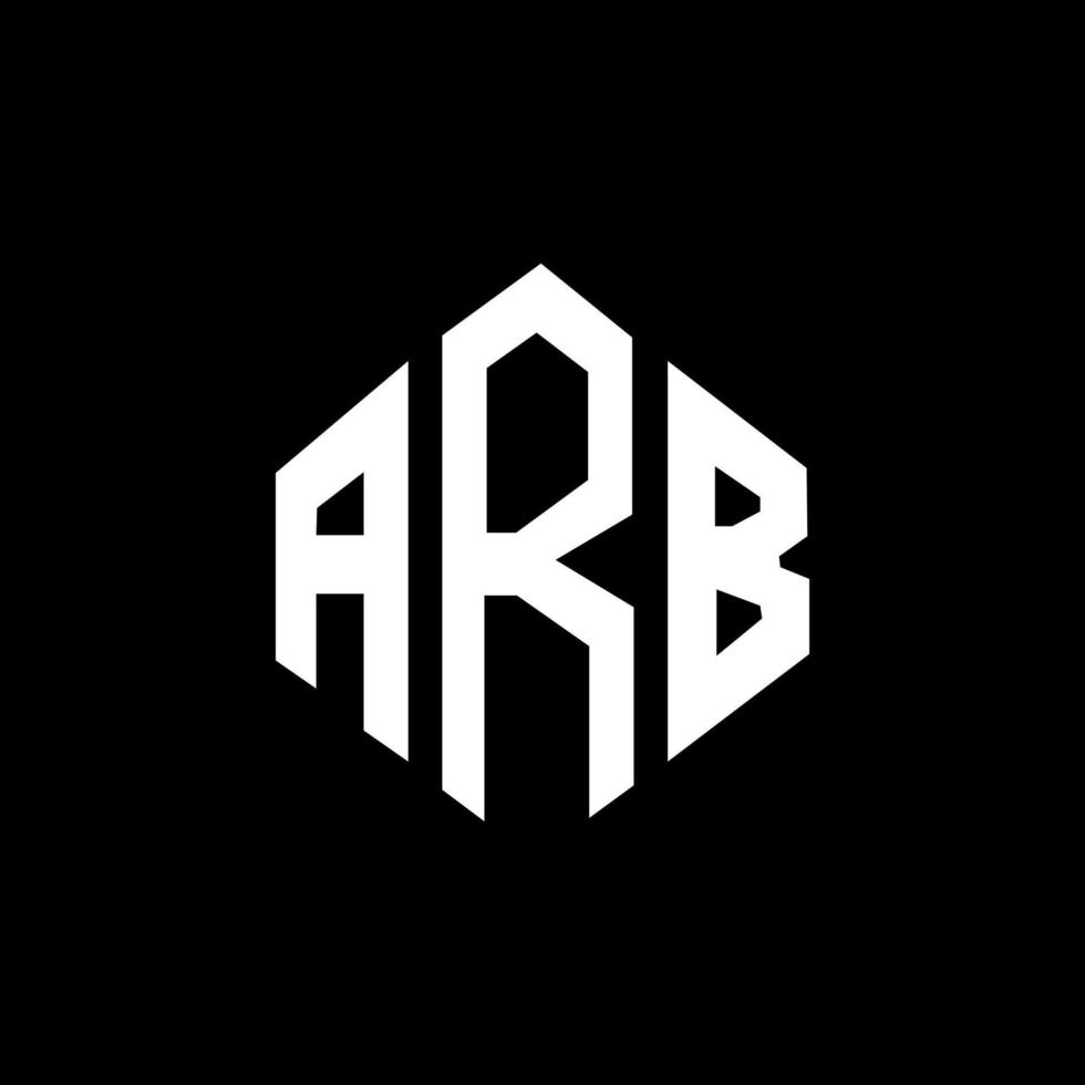 diseño de logotipo de letra arb con forma de polígono. diseño de logotipo en forma de cubo y polígono arb. arb hexágono vector logo plantilla colores blanco y negro. monograma arb, logotipo comercial y inmobiliario.