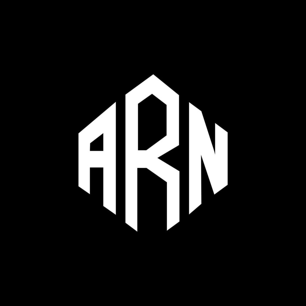 ARN letter logo design with polygon shape. ARN polygon and cube shape logo design. ARN hexagon vector logo template white and black colors. ARN monogram, business and real estate logo.