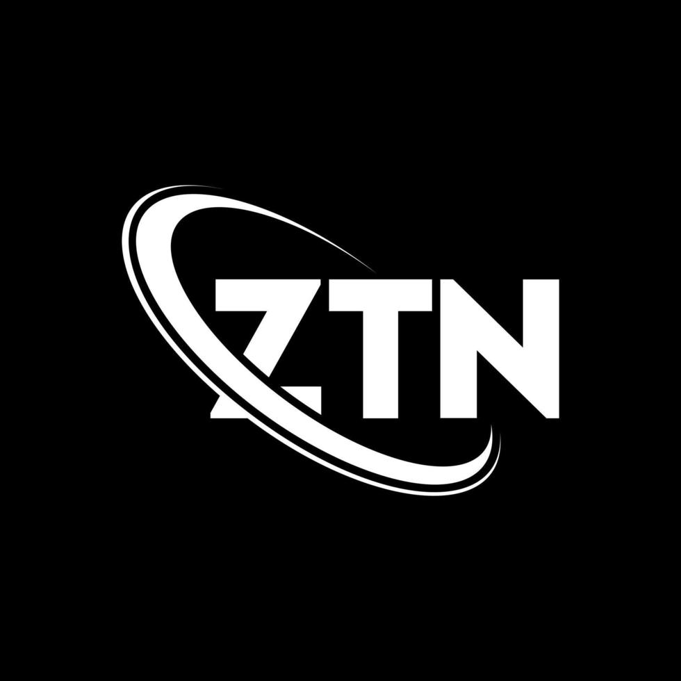 logotipo de ZTN. carta ztn. diseño del logotipo de la letra ztn. logotipo de iniciales ztn vinculado con círculo y logotipo de monograma en mayúsculas. tipografía ztn para tecnología, negocios y marca inmobiliaria. vector