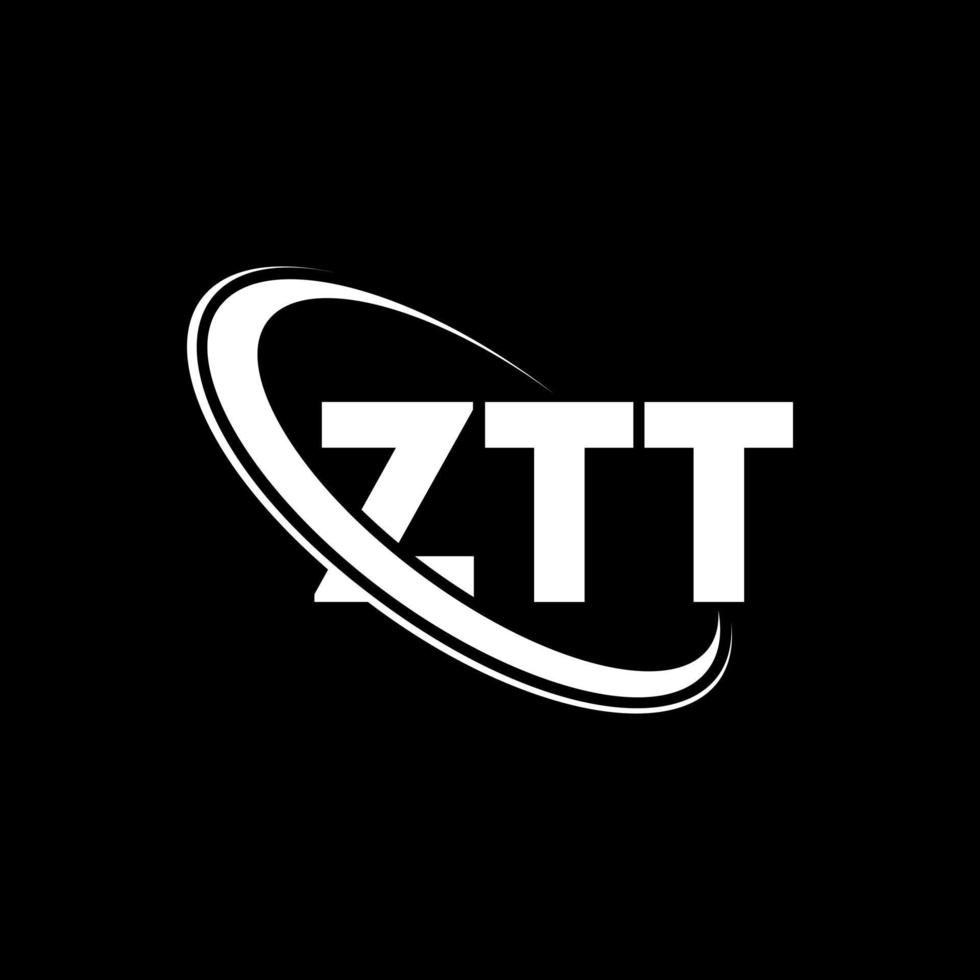 logotipo de ztt. letra ztt. diseño del logotipo de la letra ztt. logotipo de iniciales ztt vinculado con círculo y logotipo de monograma en mayúsculas. tipografía ztt para tecnología, negocios y marca inmobiliaria. vector