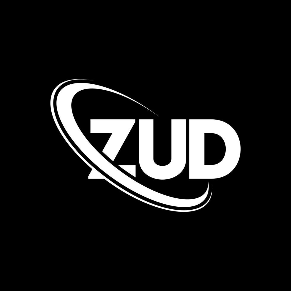 logotipo de zud. letra zud. diseño del logotipo de la letra zud. logotipo de iniciales zud vinculado con círculo y logotipo de monograma en mayúsculas. tipografía zud para tecnología, negocios y marca inmobiliaria. vector
