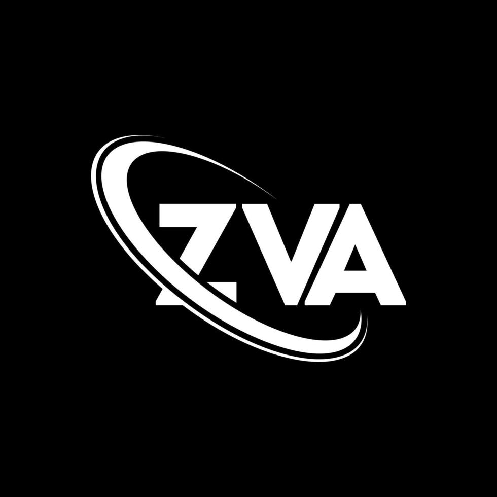 logotipo de zva. letra zva. diseño del logotipo de la letra zva. logotipo de las iniciales zva vinculado con un círculo y un logotipo de monograma en mayúsculas. tipografía zva para tecnología, negocios y marca inmobiliaria. vector
