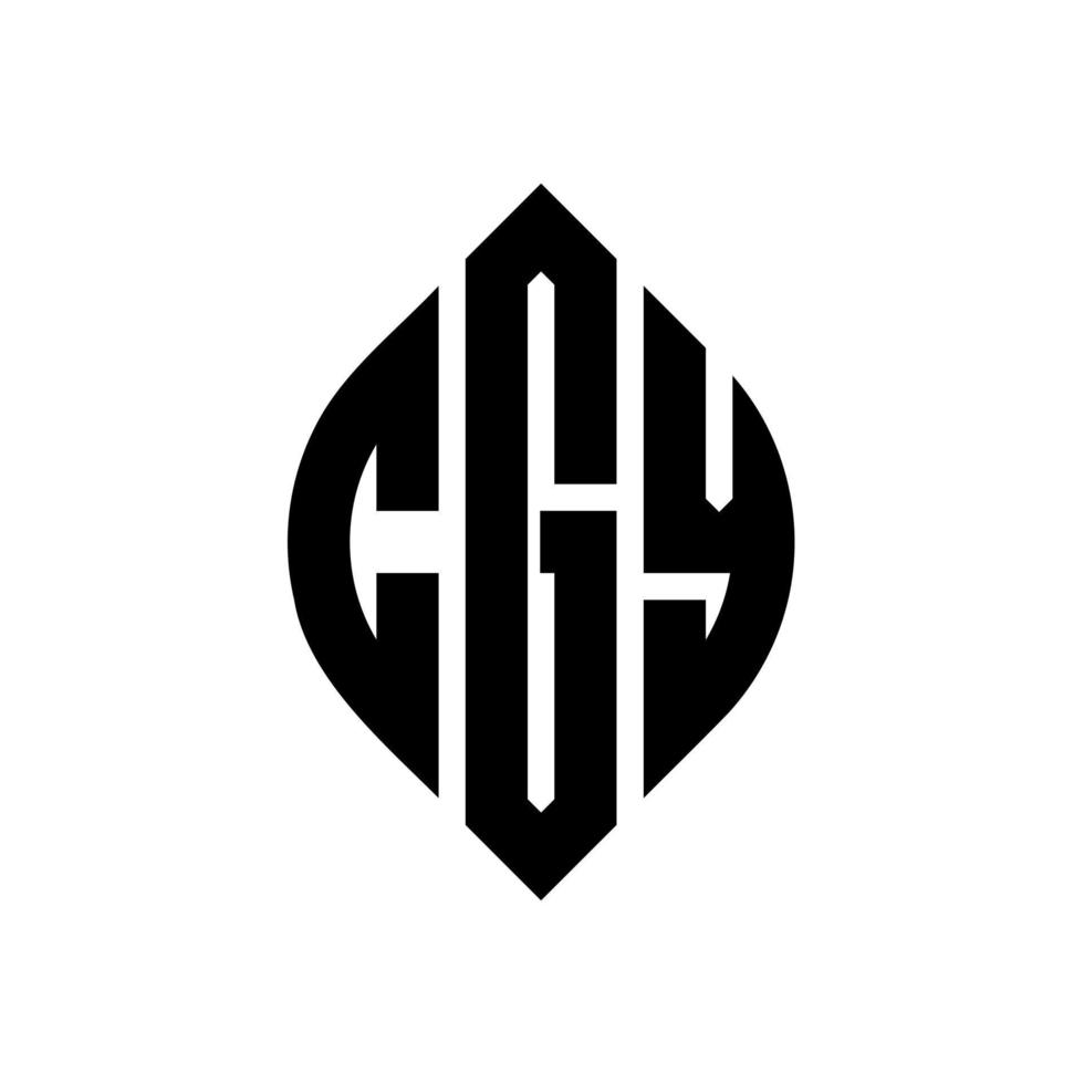 CGY circle letter logo design with circle and ellipse shape. CGY ellipse letters with typographic style. The three initials form a circle logo. CGY Circle Emblem Abstract Monogram Letter Mark Vector. vector