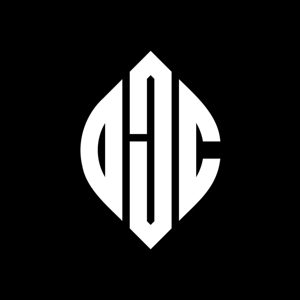 OJC circle letter logo design with circle and ellipse shape. OJC ellipse letters with typographic style. The three initials form a circle logo. OJC Circle Emblem Abstract Monogram Letter Mark Vector. vector