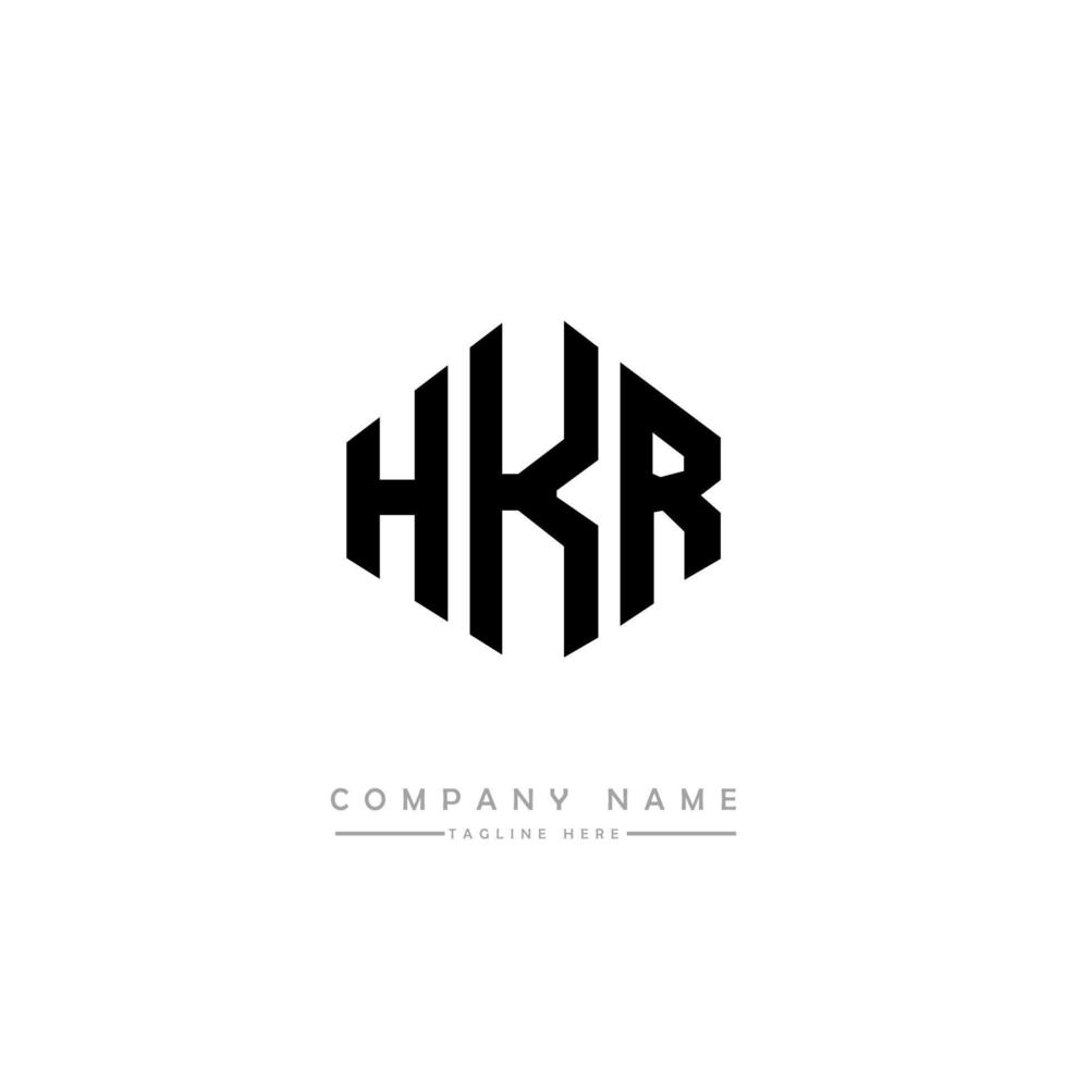 HKR letter logo design with polygon shape. HKR polygon and cube shape logo design. HKR hexagon vector logo template white and black colors. HKR monogram, business and real estate logo.