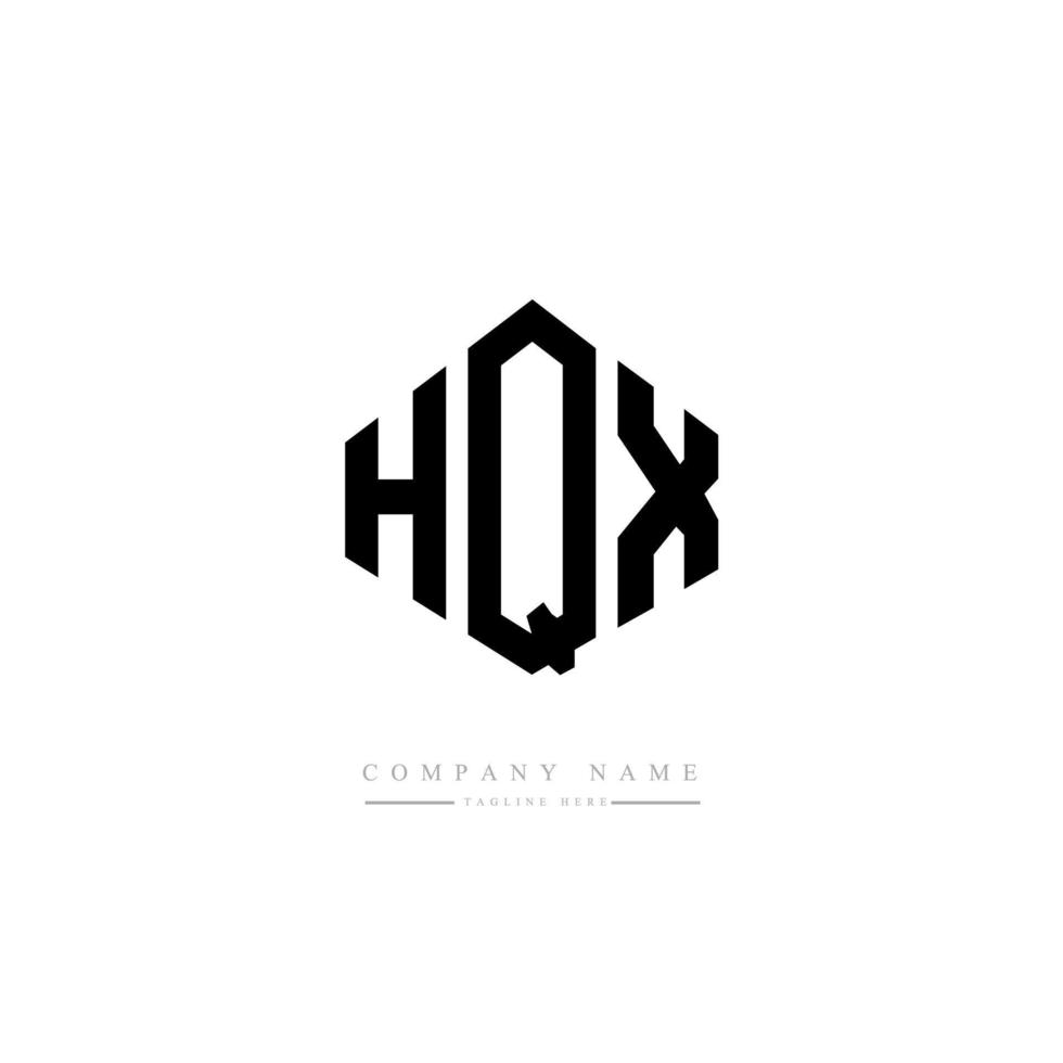 HQX letter logo design with polygon shape. HQX polygon and cube shape logo design. HQX hexagon vector logo template white and black colors. HQX monogram, business and real estate logo.