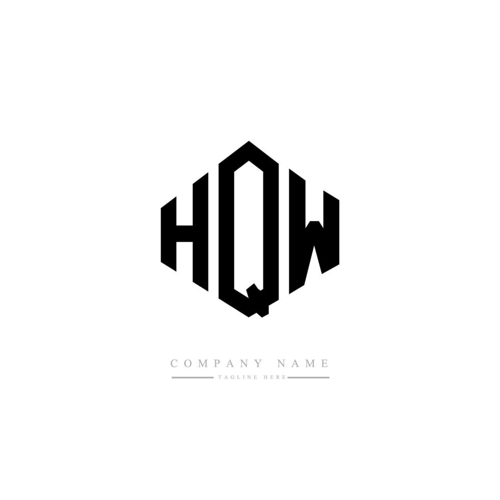 HQW letter logo design with polygon shape. HQW polygon and cube shape logo design. HQW hexagon vector logo template white and black colors. HQW monogram, business and real estate logo.