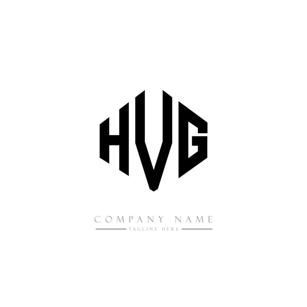 diseño de logotipo de letra hvg con forma de polígono. diseño de logotipo en forma de cubo y polígono hvg. hvg hexágono vector logo plantilla colores blanco y negro. monograma hvg, logotipo comercial y inmobiliario.