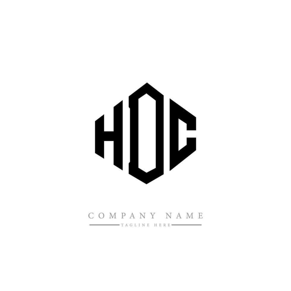 diseño de logotipo de letra hdc con forma de polígono. diseño de logotipo en forma de cubo y polígono hdc. hdc hexágono vector logo plantilla colores blanco y negro. monograma hdc, logotipo comercial y inmobiliario.