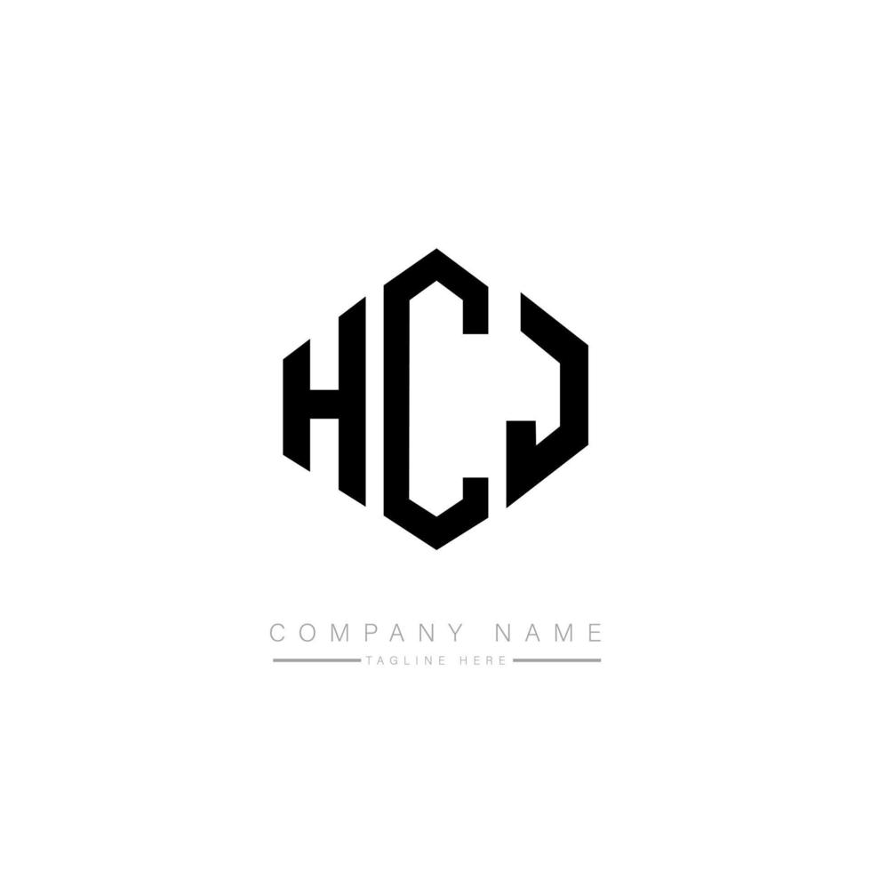 HCJ letter logo design with polygon shape. HCJ polygon and cube shape logo design. HCJ hexagon vector logo template white and black colors. HCJ monogram, business and real estate logo.