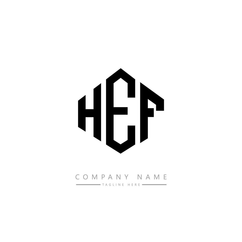 HEF letter logo design with polygon shape. HEF polygon and cube shape logo design. HEF hexagon vector logo template white and black colors. HEF monogram, business and real estate logo.