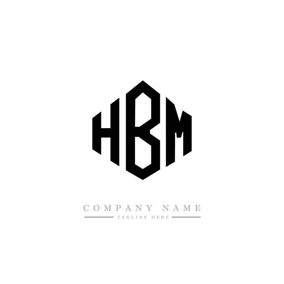 diseño de logotipo de letra hbm con forma de polígono. diseño de logotipo en forma de cubo y polígono hbm. hbm hexagon vector logo plantilla colores blanco y negro. Monograma de hbm, logotipo comercial e inmobiliario.