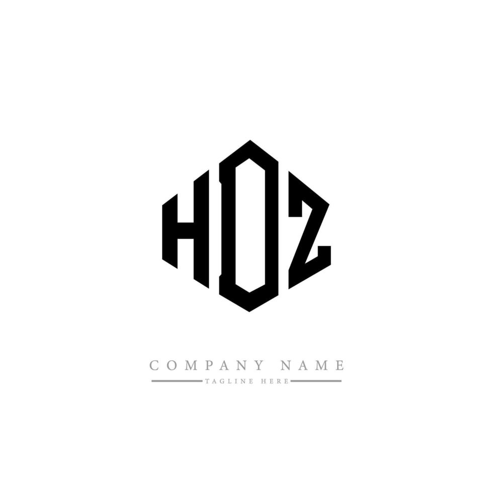 diseño de logotipo de letra hdz con forma de polígono. diseño de logotipo en forma de cubo y polígono hdz. hdz hexágono vector logo plantilla colores blanco y negro. monograma hdz, logotipo empresarial y inmobiliario.