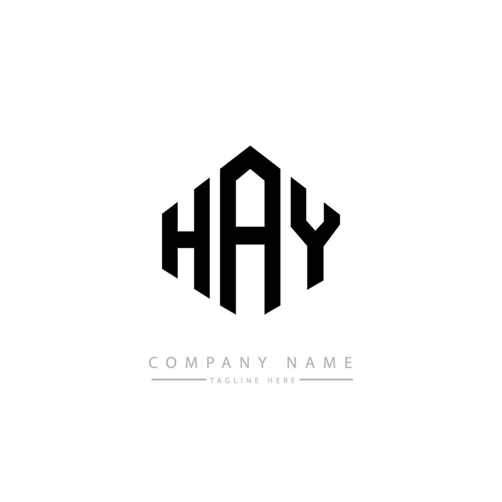 HAY letter logo design with polygon shape. HAY polygon and cube shape logo design. HAY hexagon vector logo template white and black colors. HAY monogram, business and real estate logo.