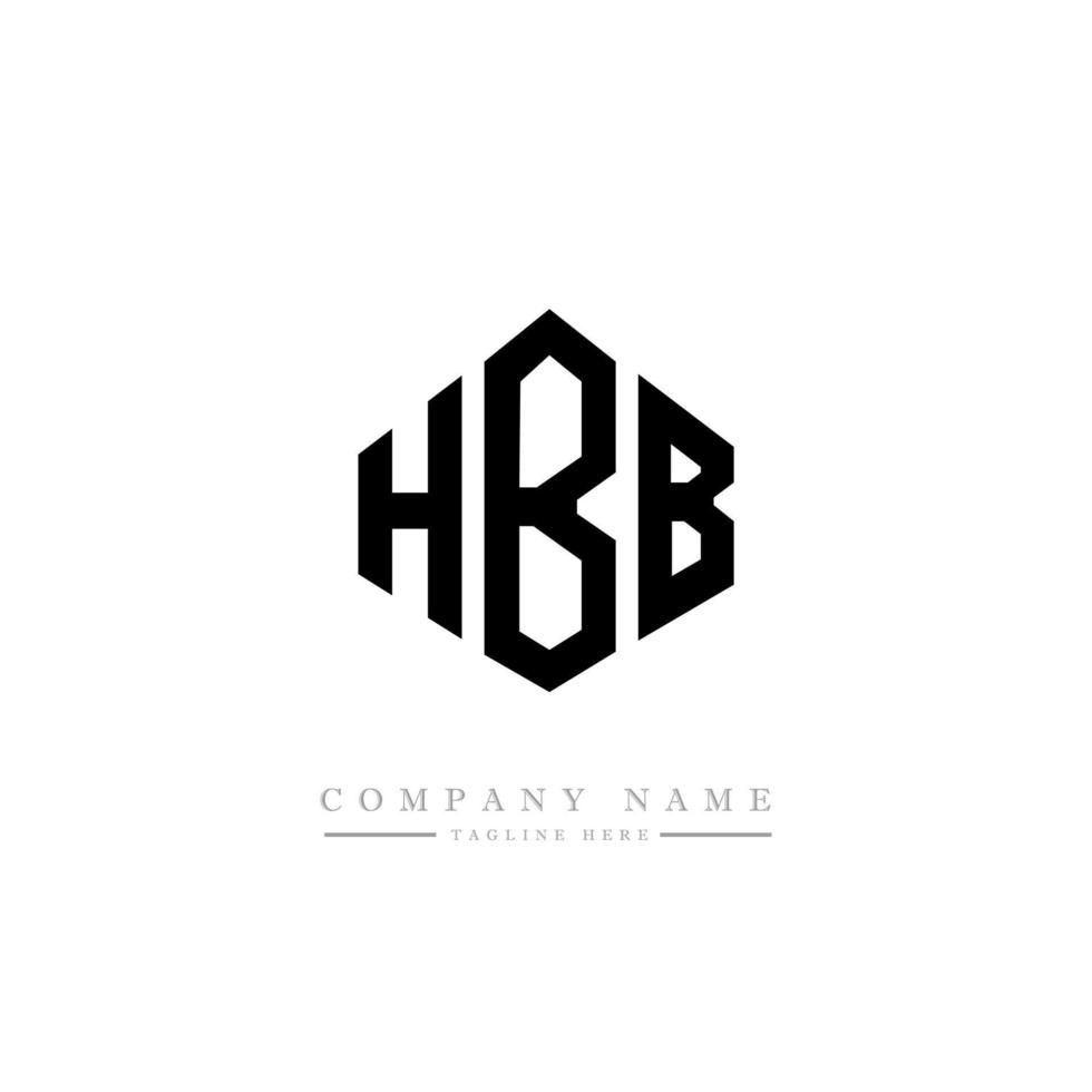 diseño de logotipo de letra hbb con forma de polígono. diseño de logotipo en forma de cubo y polígono hbb. Hbb hexágono vector logo plantilla colores blanco y negro. monograma hbb, logotipo empresarial y inmobiliario.