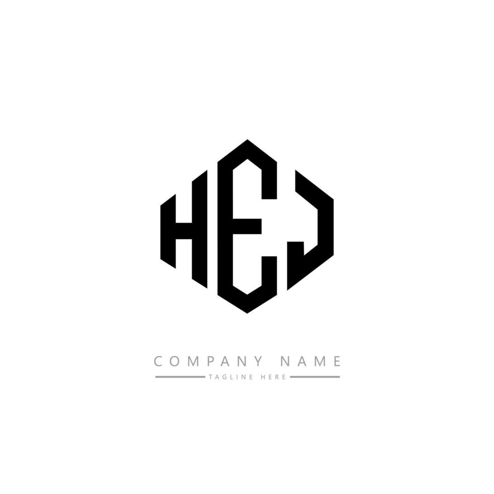 HEJ letter logo design with polygon shape. HEJ polygon and cube shape logo design. HEJ hexagon vector logo template white and black colors. HEJ monogram, business and real estate logo.