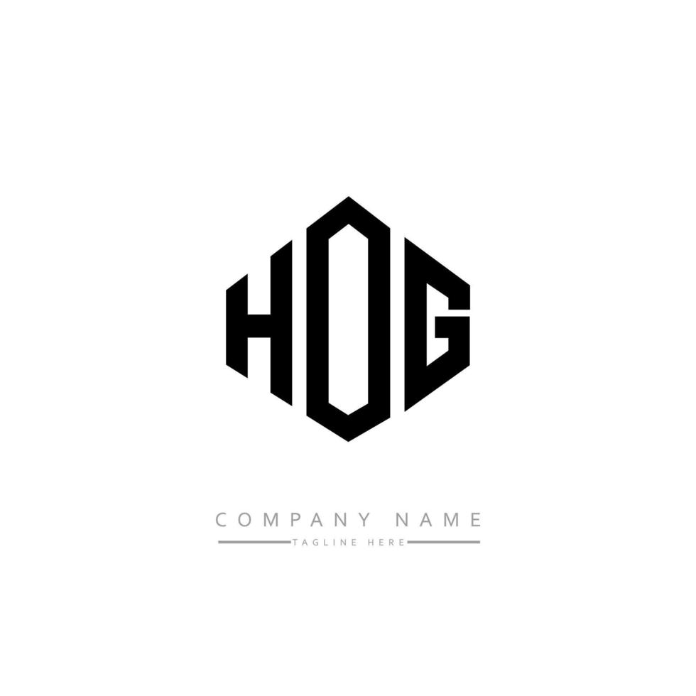 HOG letter logo design with polygon shape. HOG polygon and cube shape logo design. HOG hexagon vector logo template white and black colors. HOG monogram, business and real estate logo.