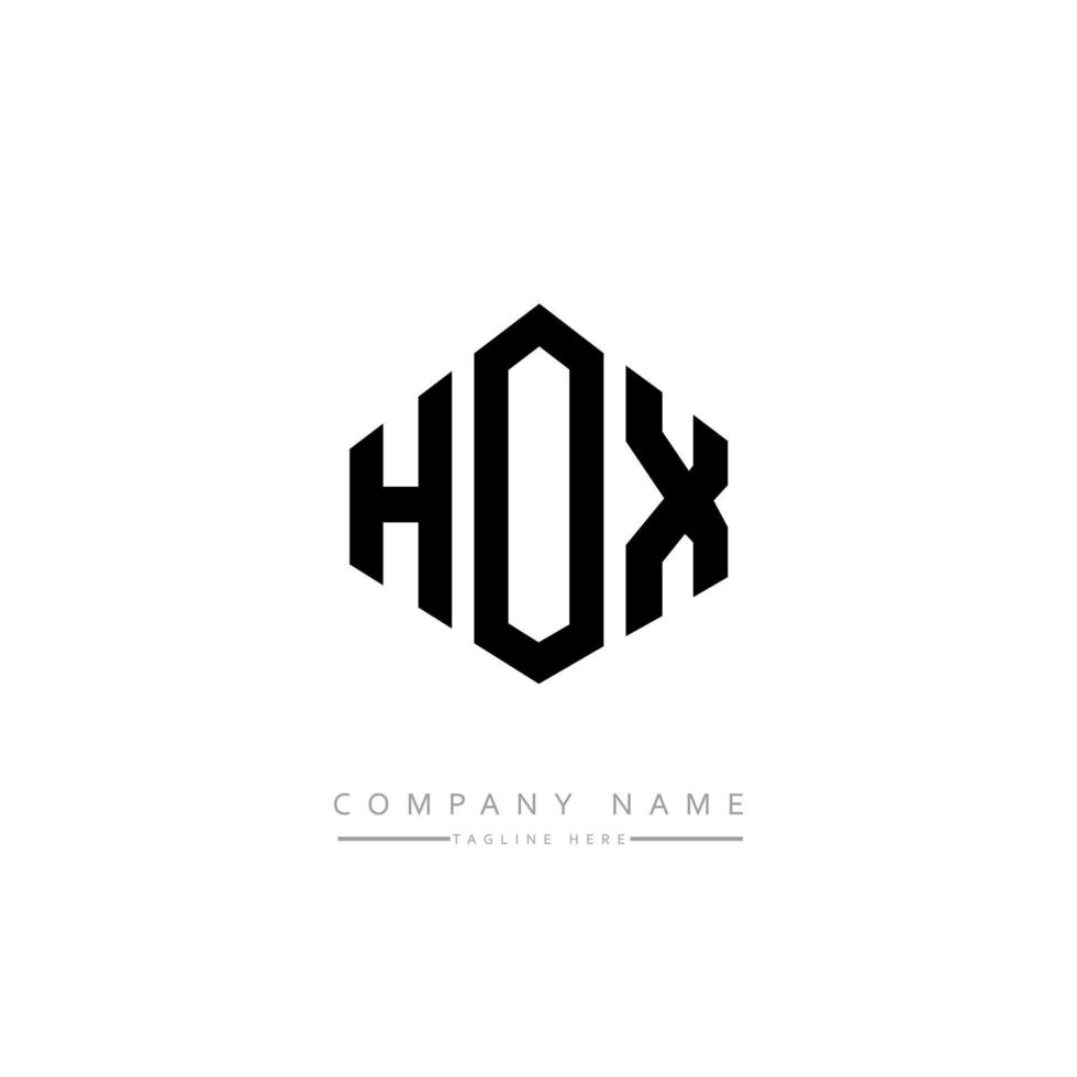 diseño de logotipo de letra hox con forma de polígono. diseño de logotipo en forma de cubo y polígono hox. hox hexagon vector logo plantilla colores blanco y negro. monograma hox, logotipo empresarial y inmobiliario.