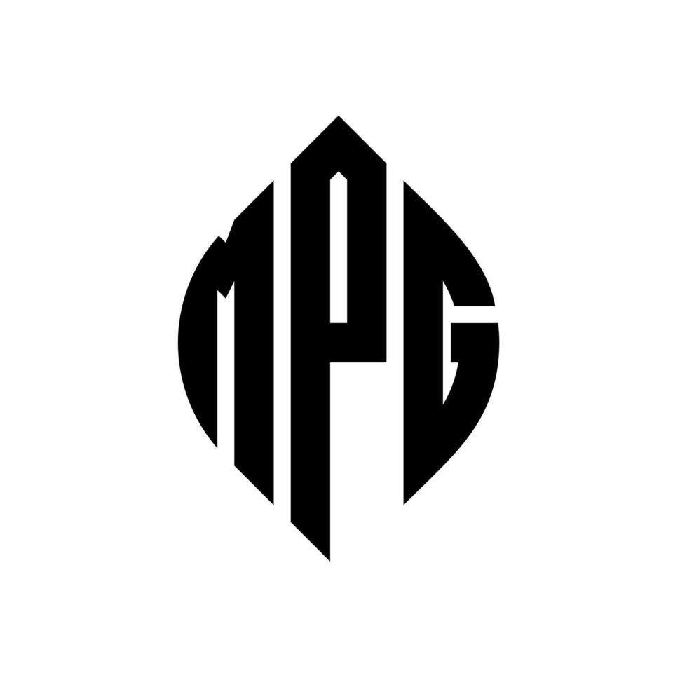 Diseño De Logotipo De Letra Circular Mpg Con Forma De Círculo Y Elipse
