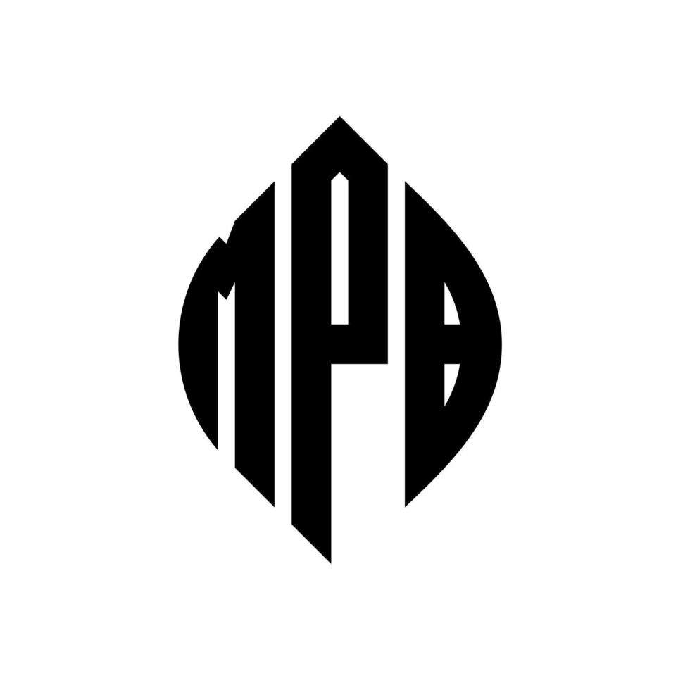 diseño de logotipo de letra de círculo mpb con forma de círculo y elipse. Letras de elipse mpb con estilo tipográfico. las tres iniciales forman un logo circular. mpb círculo emblema resumen monograma letra marca vector. vector